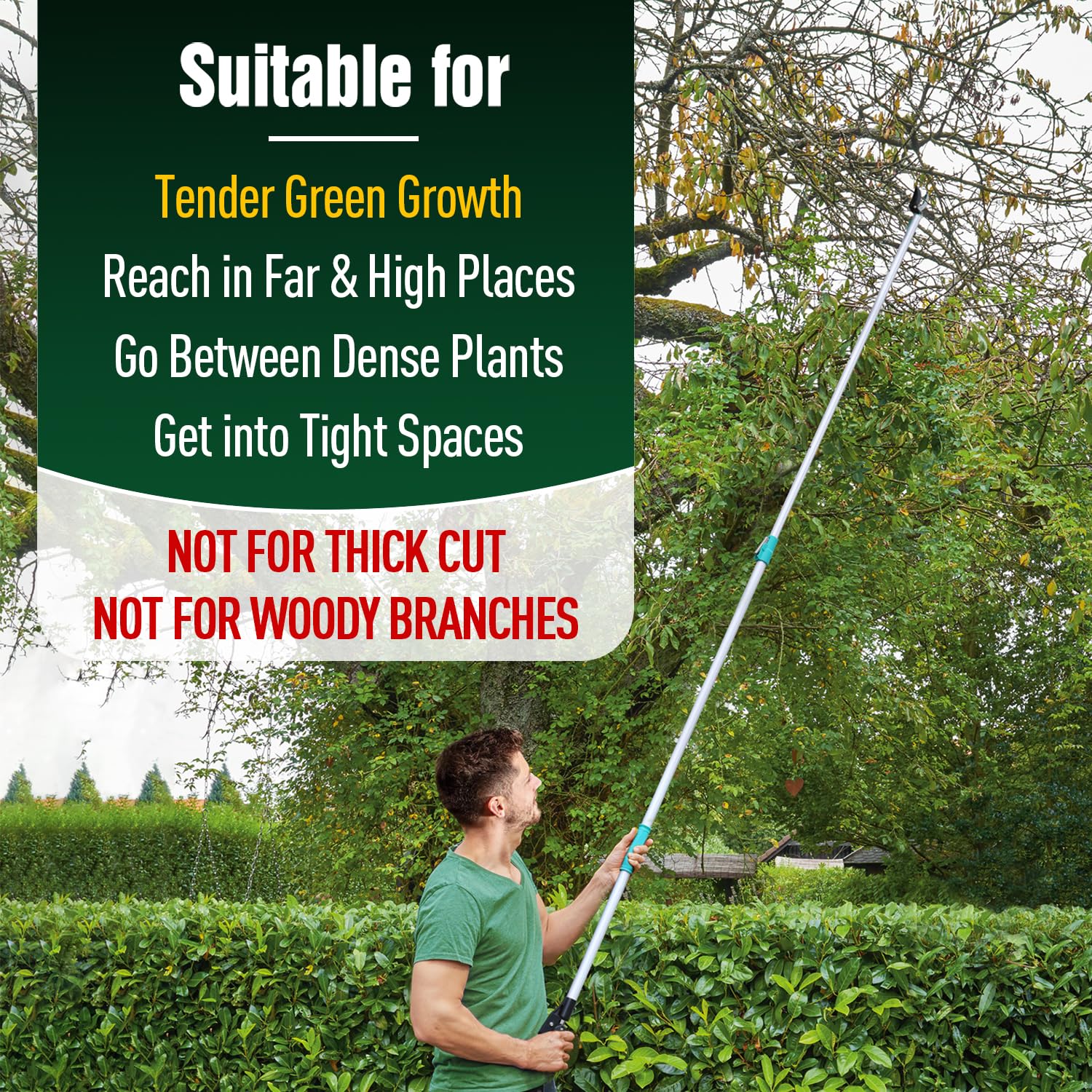 Jardineer ergonomic handle with safety lock for better user control