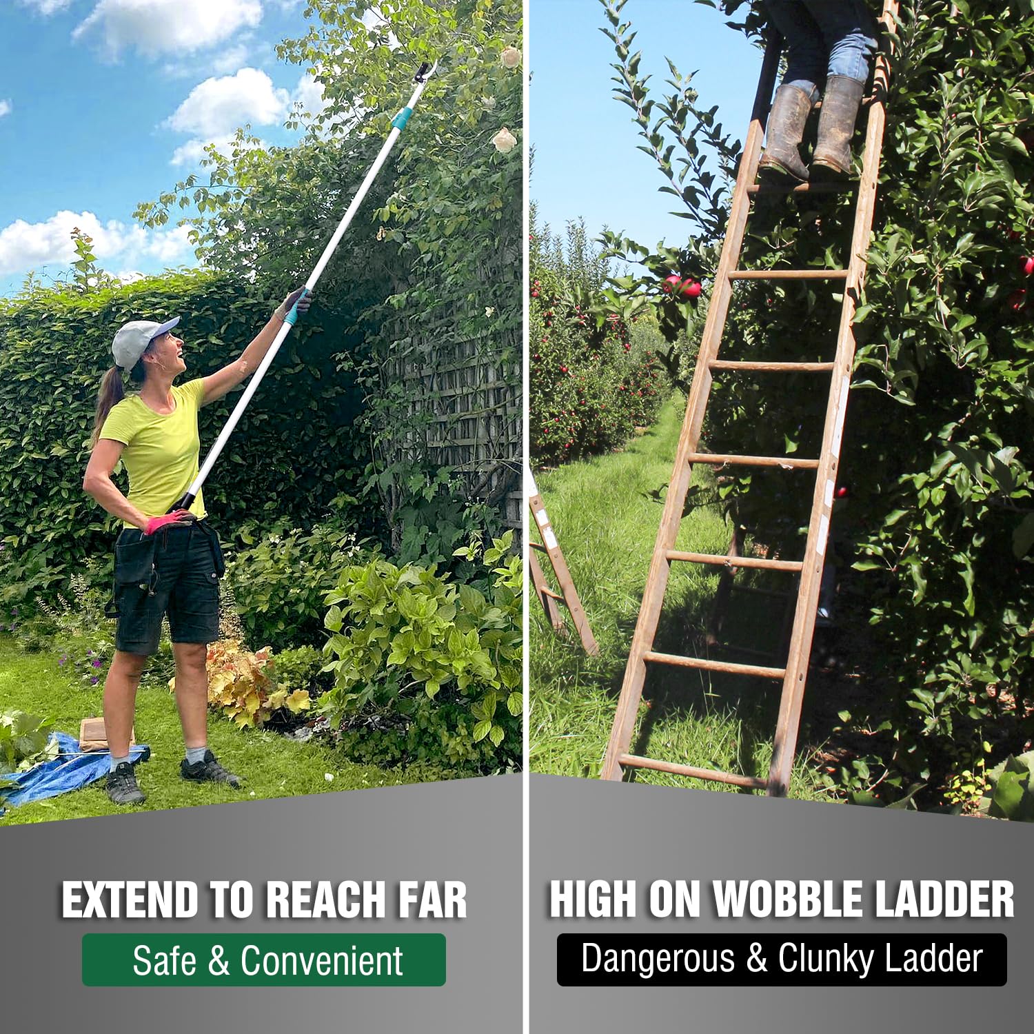 Jardineer fully extended to 10ft demonstrating long reach advantage