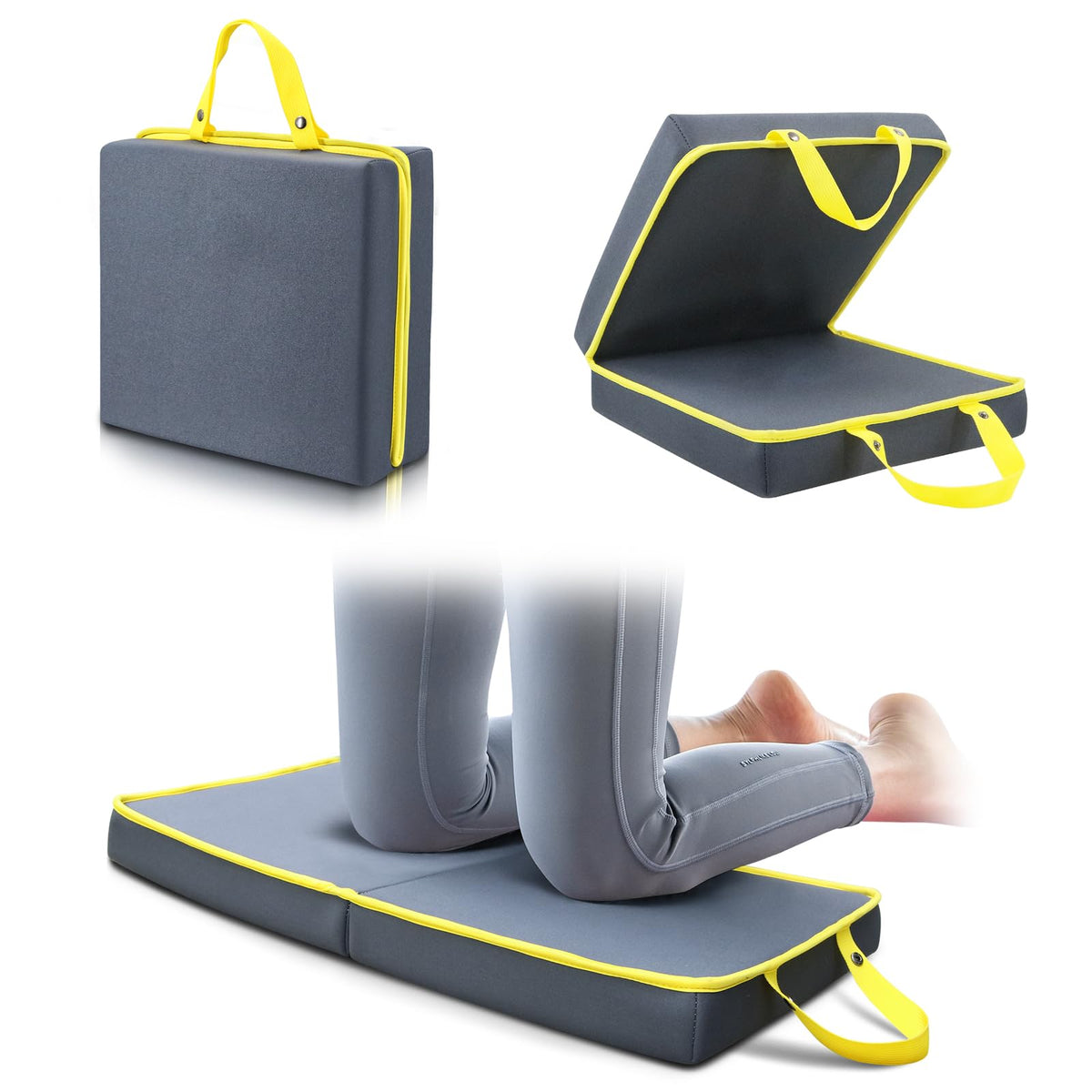 Jardineer kneeling pad front view showing size and portability for comfortable gardening