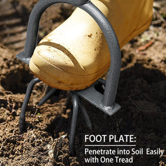 Jardineer in use in a raised bed showing easy soil loosening and planting prep