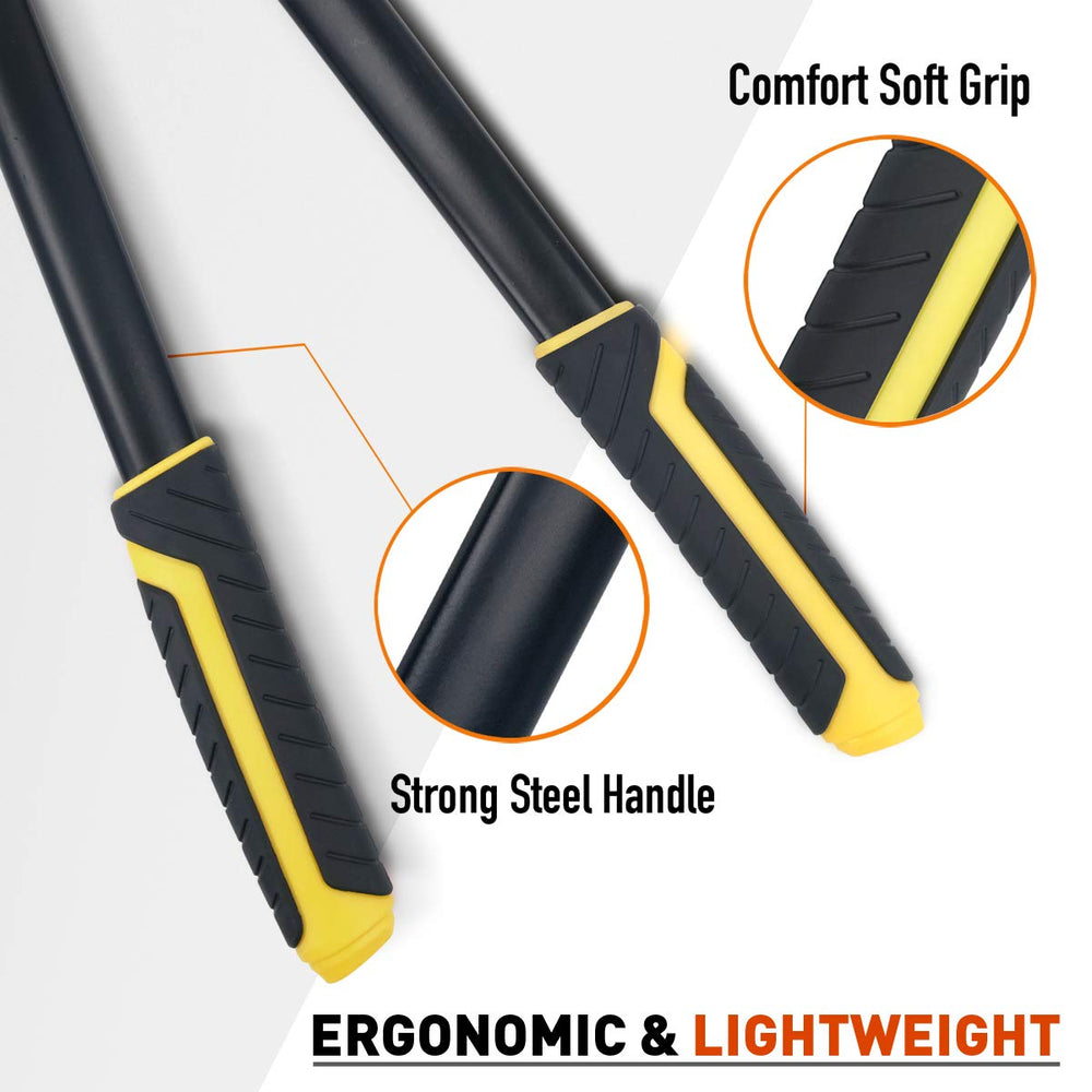 Jardineer loppers next to ruler for scale comparison, clarifies cutting capacity and reach