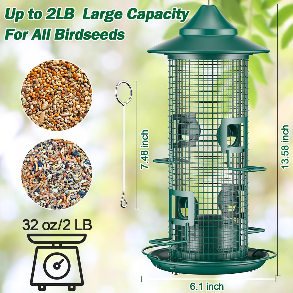 Jarkyfine feeding ports and perches detail enabling multiple birds to feed