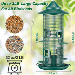 Jarkyfine feeding ports and perches detail enabling multiple birds to feed