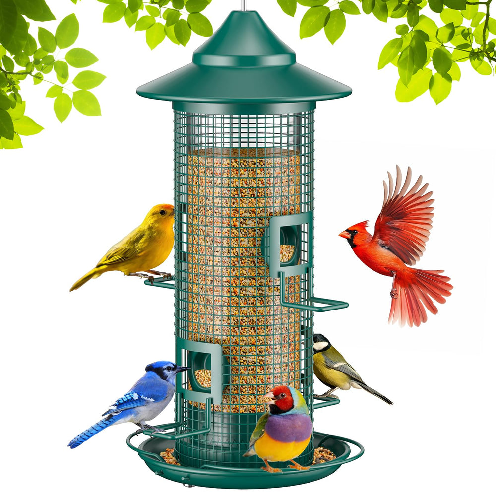 Jarkyfine front view green feeder shows sturdy design and easy visibility