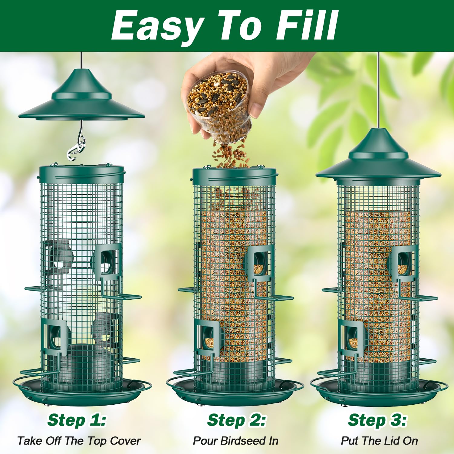 Jarkyfine transparent tube showing seed level so you can refill timely