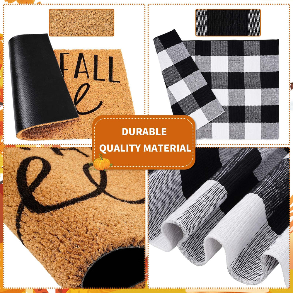 JarThenaAMCS two-piece mats layered at entry preventing dirt and adding farmhouse charm