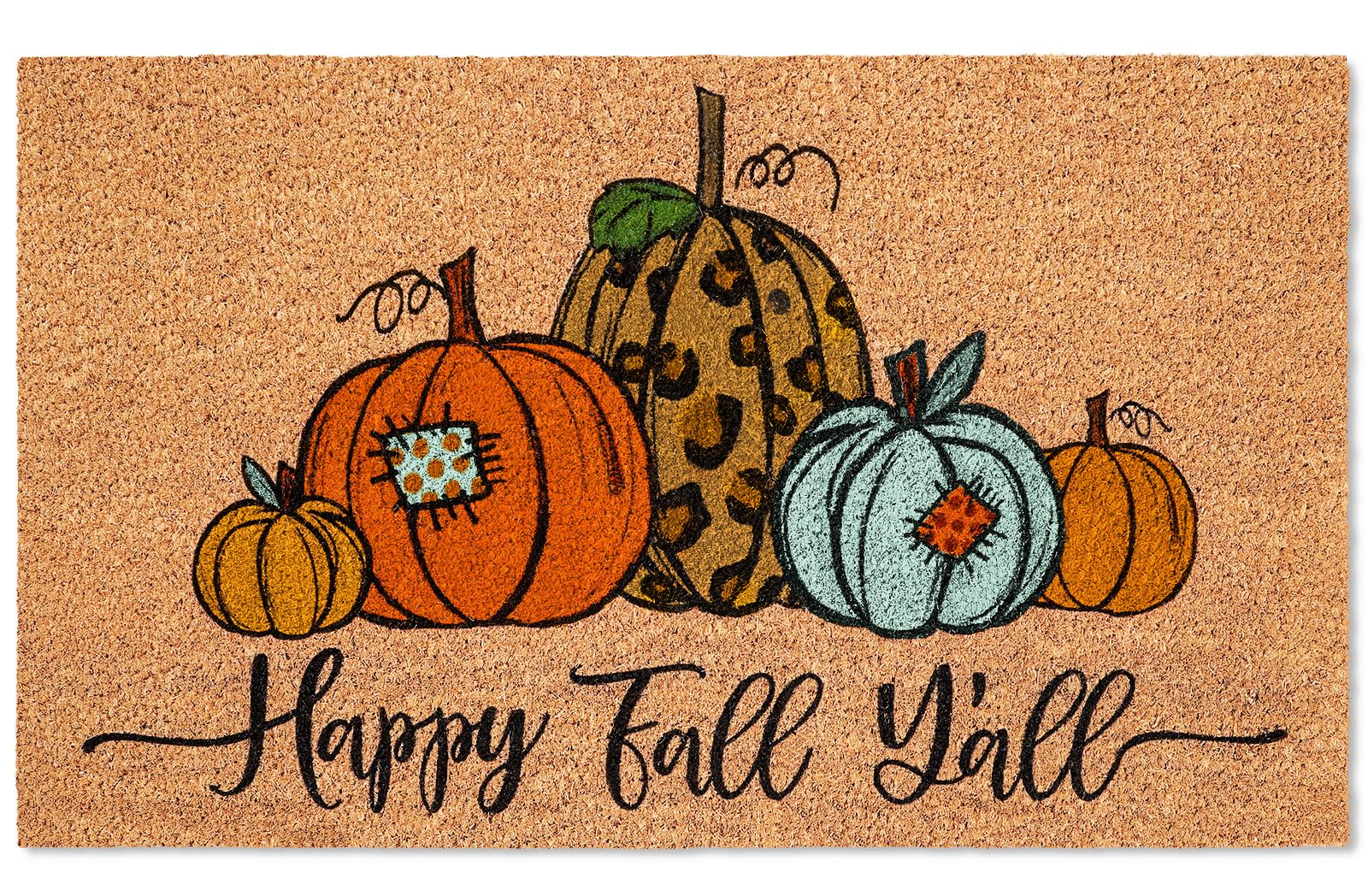 JarThenaAMCS front view pumpkin doormat welcoming seasonal style