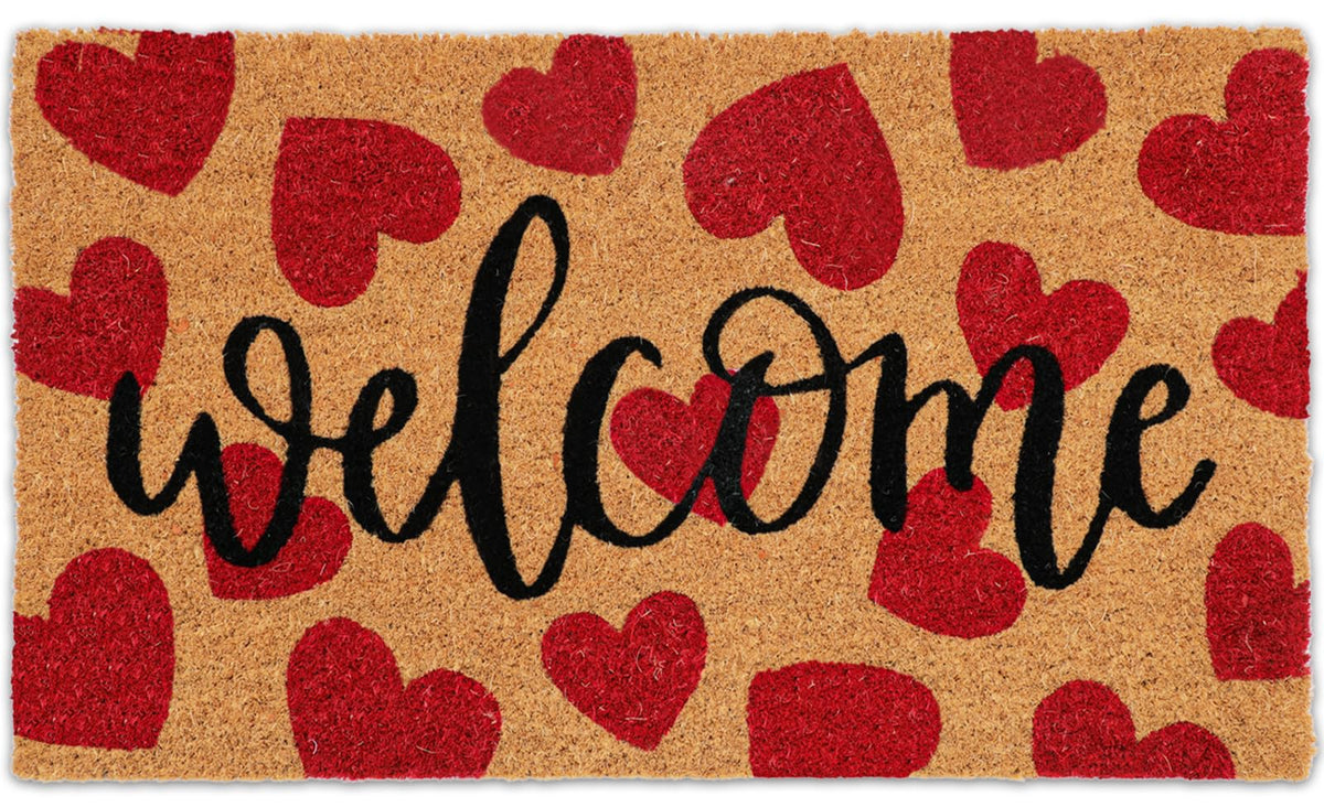 JarThenaAMCS front view showing red hearts and welcome greeting, boosting curb appeal