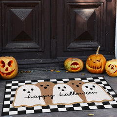 JarThenaAMCS styled layered mats at entryway adding seasonal charm
