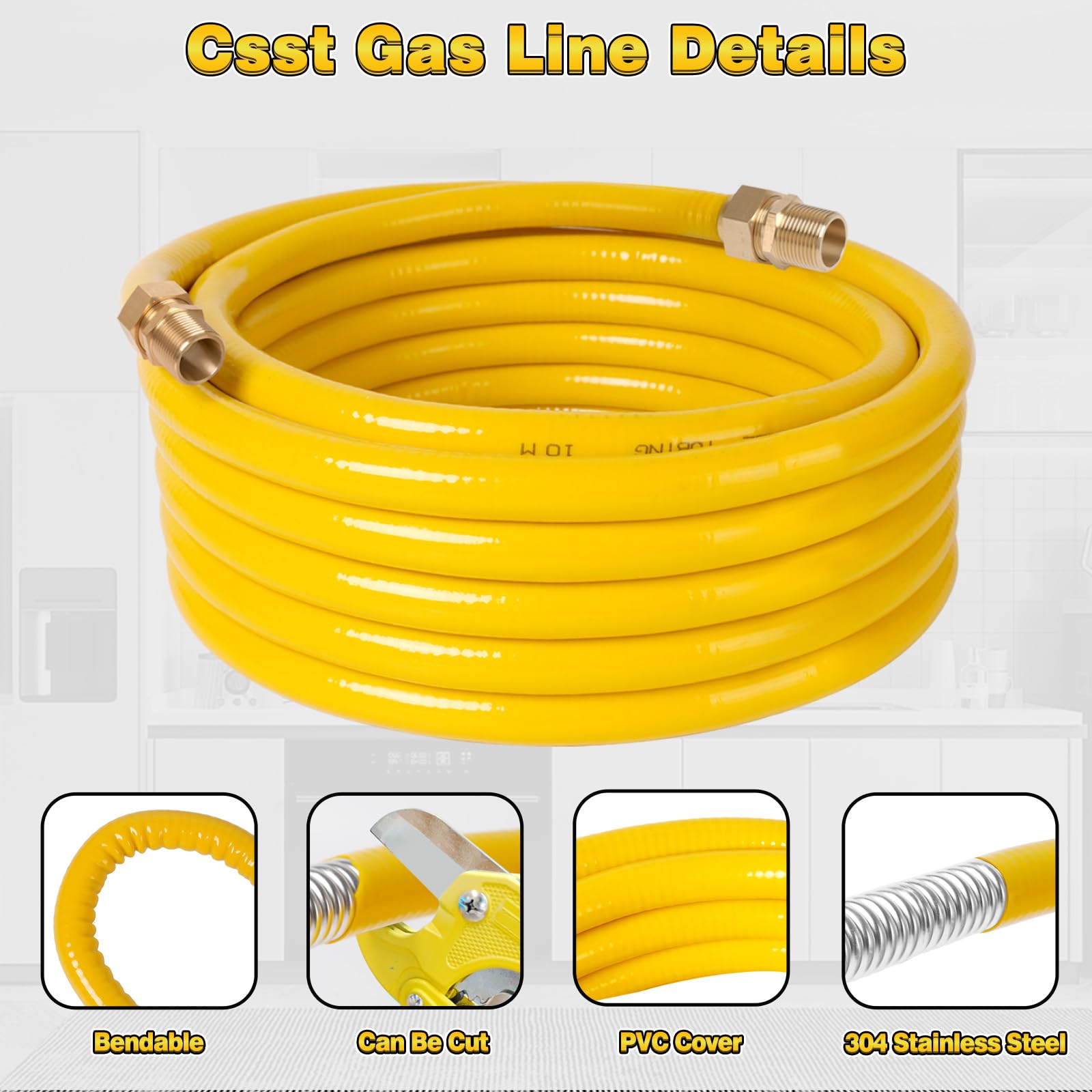 Jasdego gas line connected to a grill demonstrating easy installation