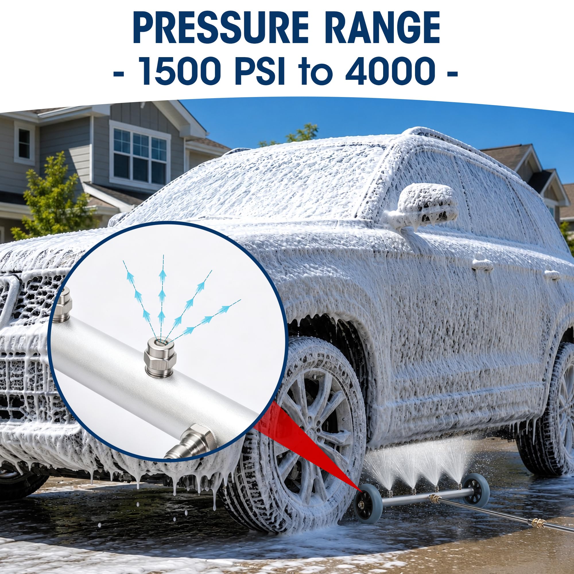 Javneo close-up of spray nozzles delivering even cleaning coverage