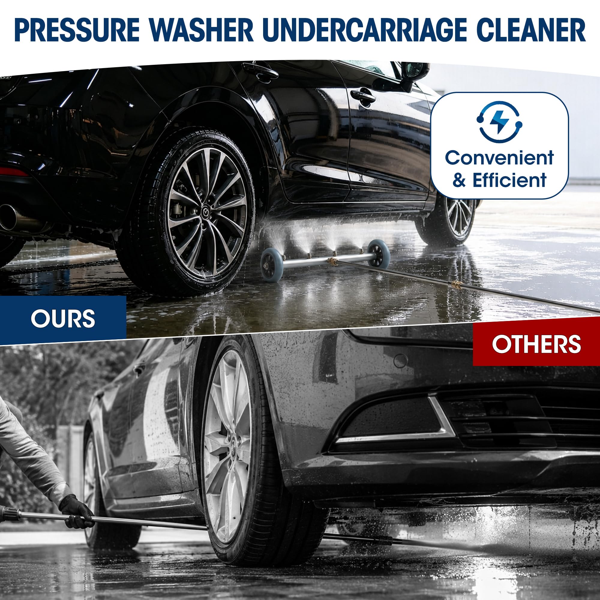 Javneo undercarriage cleaner packed in compact storage for easy portability