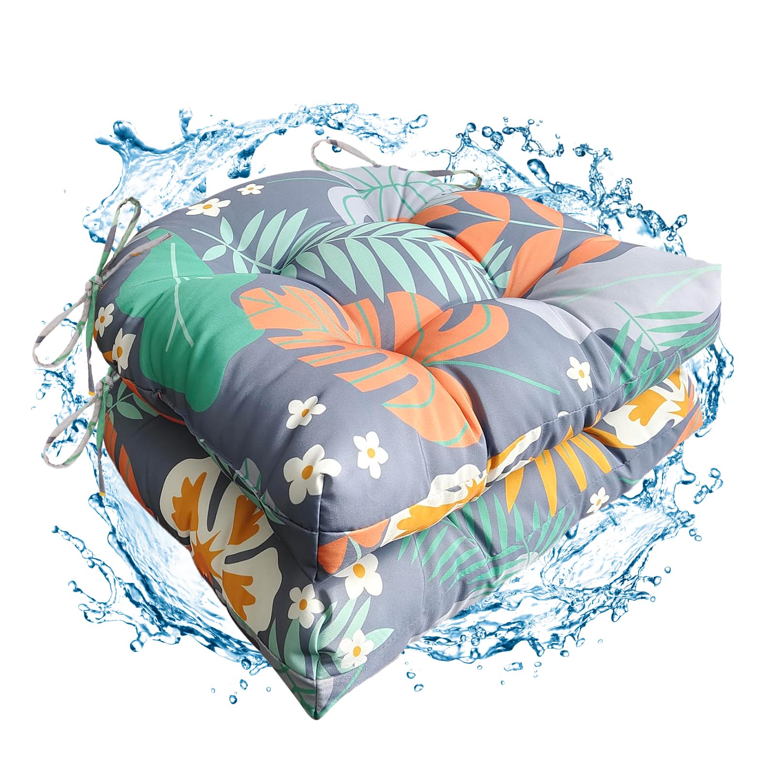 Jaysydd front view of two Sun Flower cushions showing color and shape benefit comfort