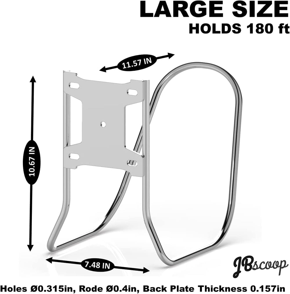 JBscoop with garden hose loaded showing large capacity and neat organization