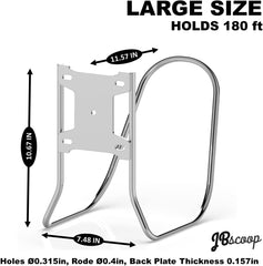 JBscoop with garden hose loaded showing large capacity and neat organization