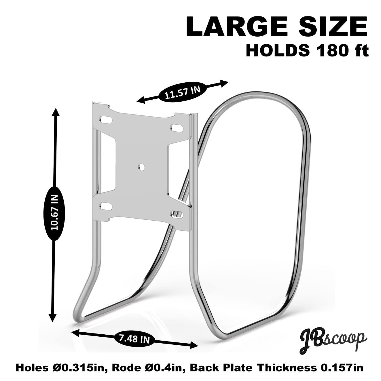 JBscoop mounted with hose in garden saving space and preventing kinks