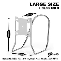 JBscoop mounted with hose in garden saving space and preventing kinks
