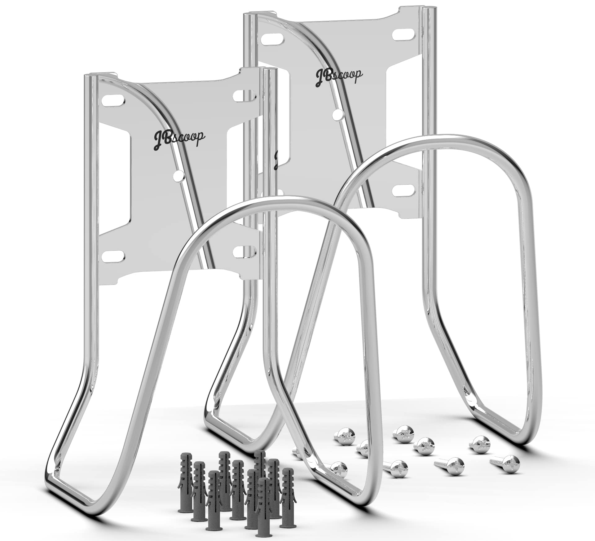 JBscoop included screws and anchors laid out showing easy-install convenience