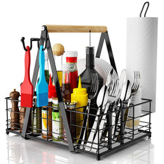 JBBTOOL front view of grill caddy showing organized compartments and durable build