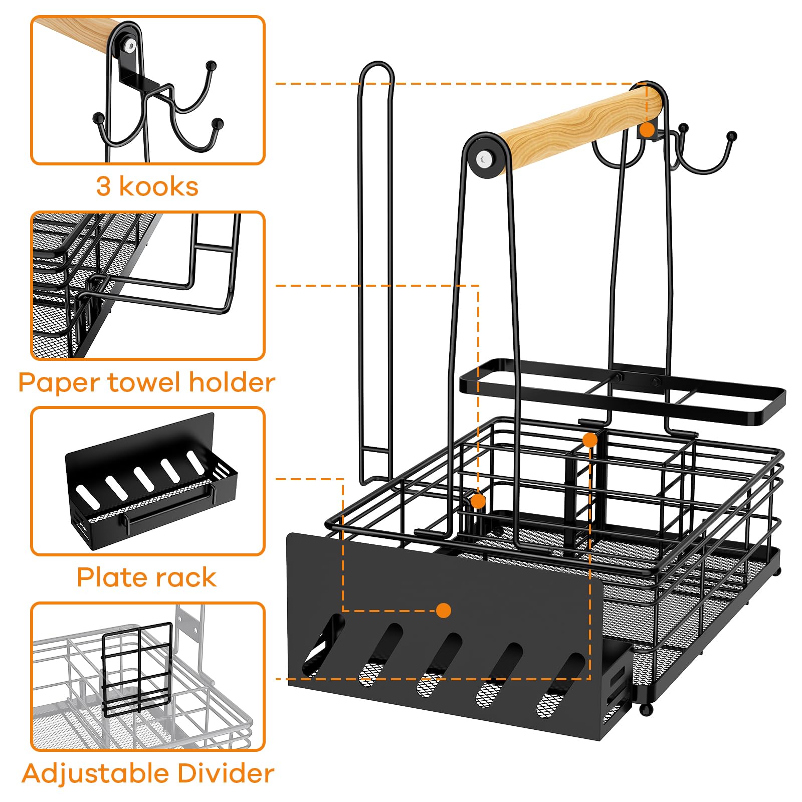 JBBTOOL adjustable dividers detail secures oversized bottles