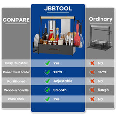 JBBTOOL dual paper towel holders holding rolls securely and preventing wind unraveling
