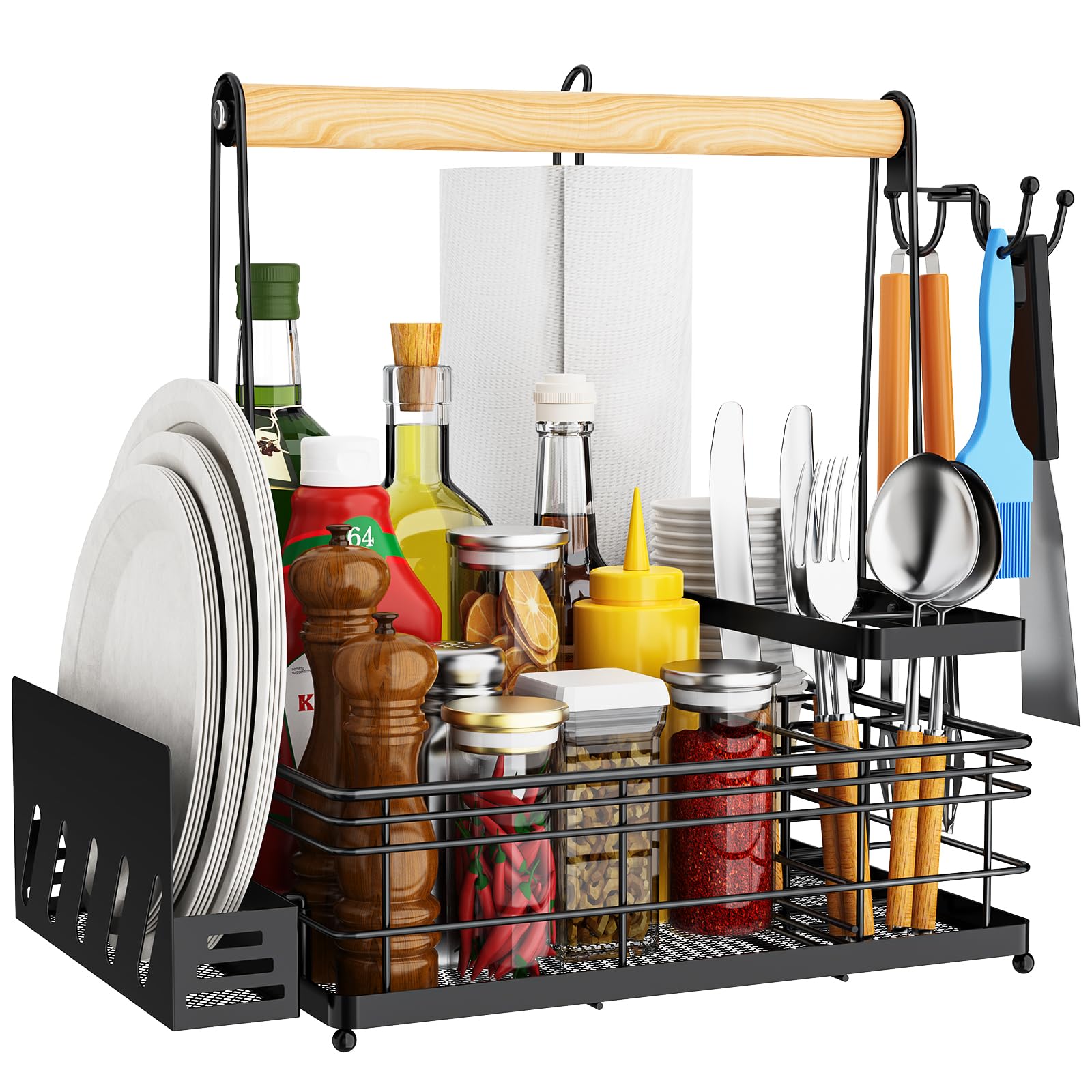 JBBTOOL grill caddy front view shows organized storage and quick access