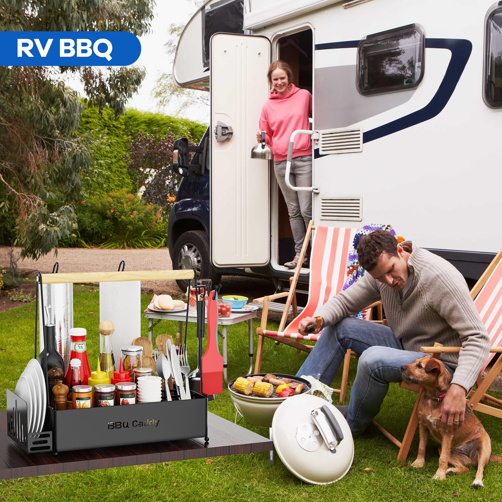 JBBTOOL on an RV patio demonstrating portability and organized outdoor cooking