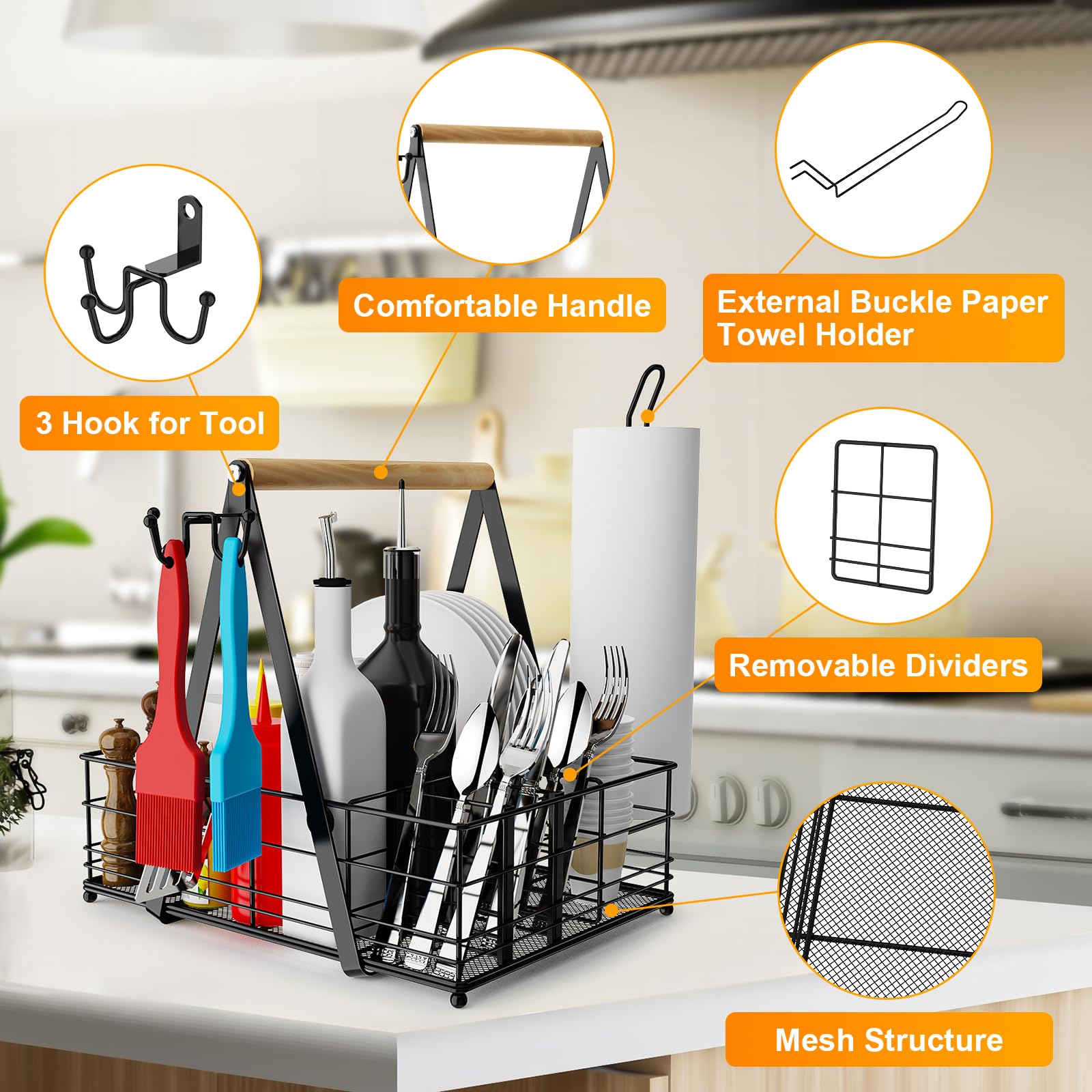 JBBTOOL wooden handle and hanging hooks detail for comfortable transport