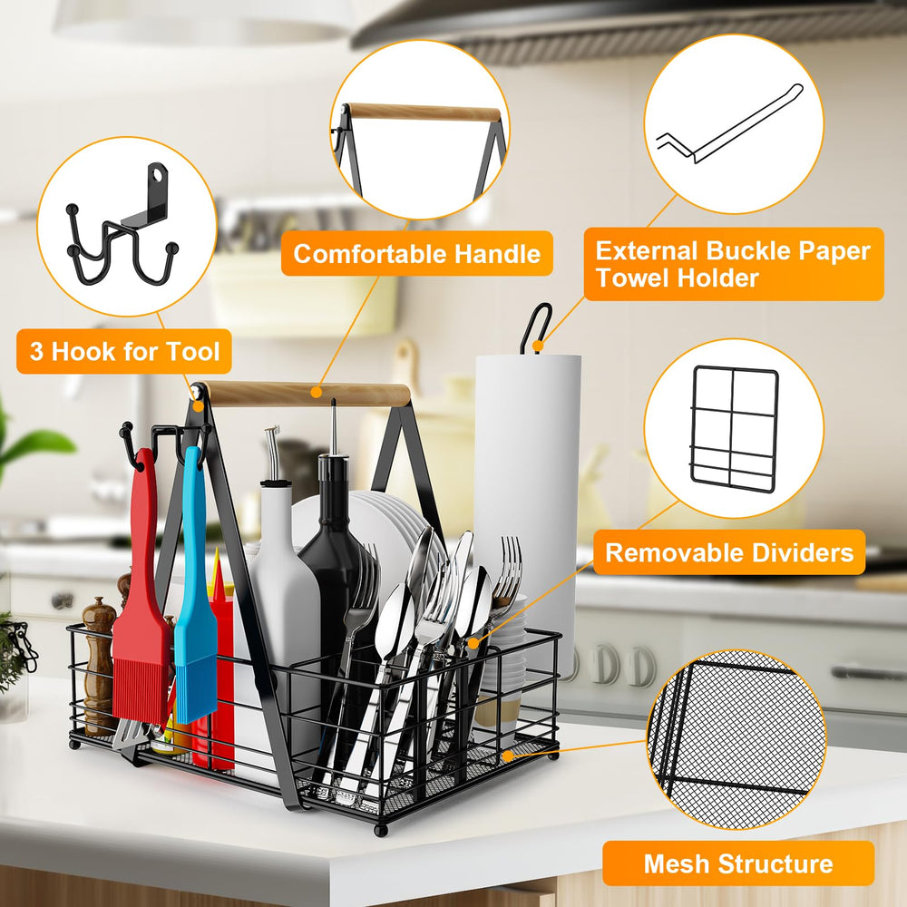 JBBTOOL wooden handle and hanging hooks detail for comfortable transport