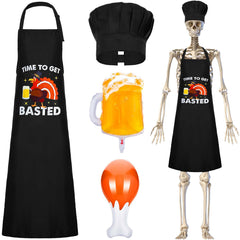 JcHrmers apron front view showing playful turkey graphic and bold text, adds instant character