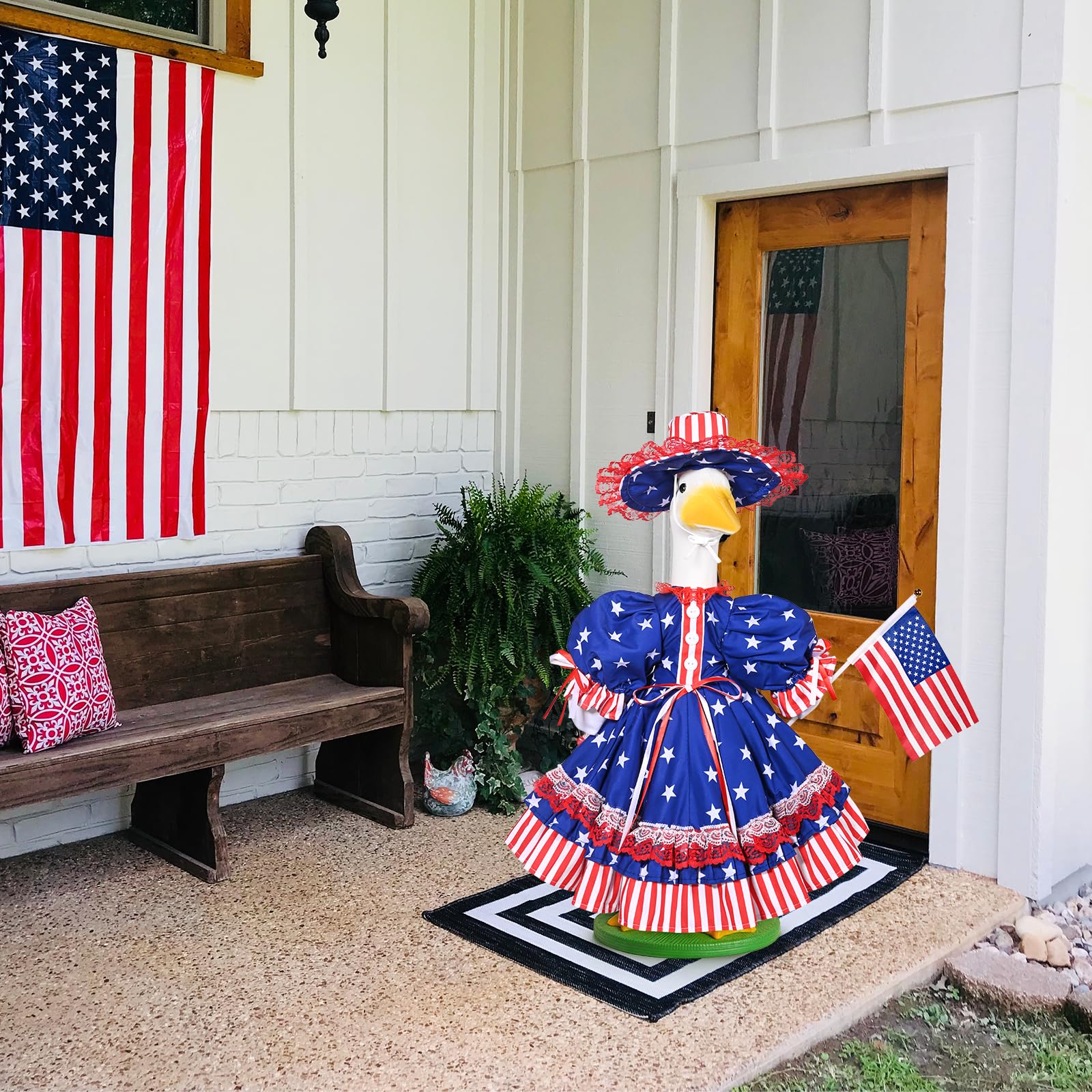 JcHrmers small flag accessory held by goose adding patriotic accent