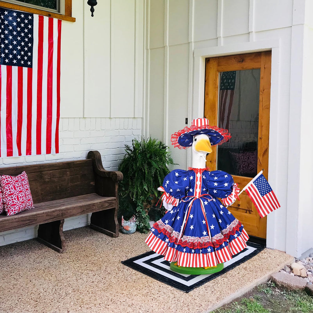 JcHrmers small flag accessory held by goose adding patriotic accent