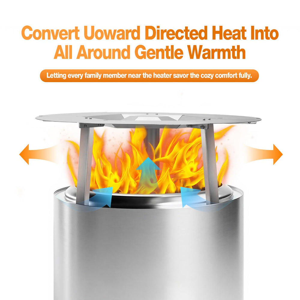 JCLMER deflector installed in a Solo Stove Bonfire sending heat outward