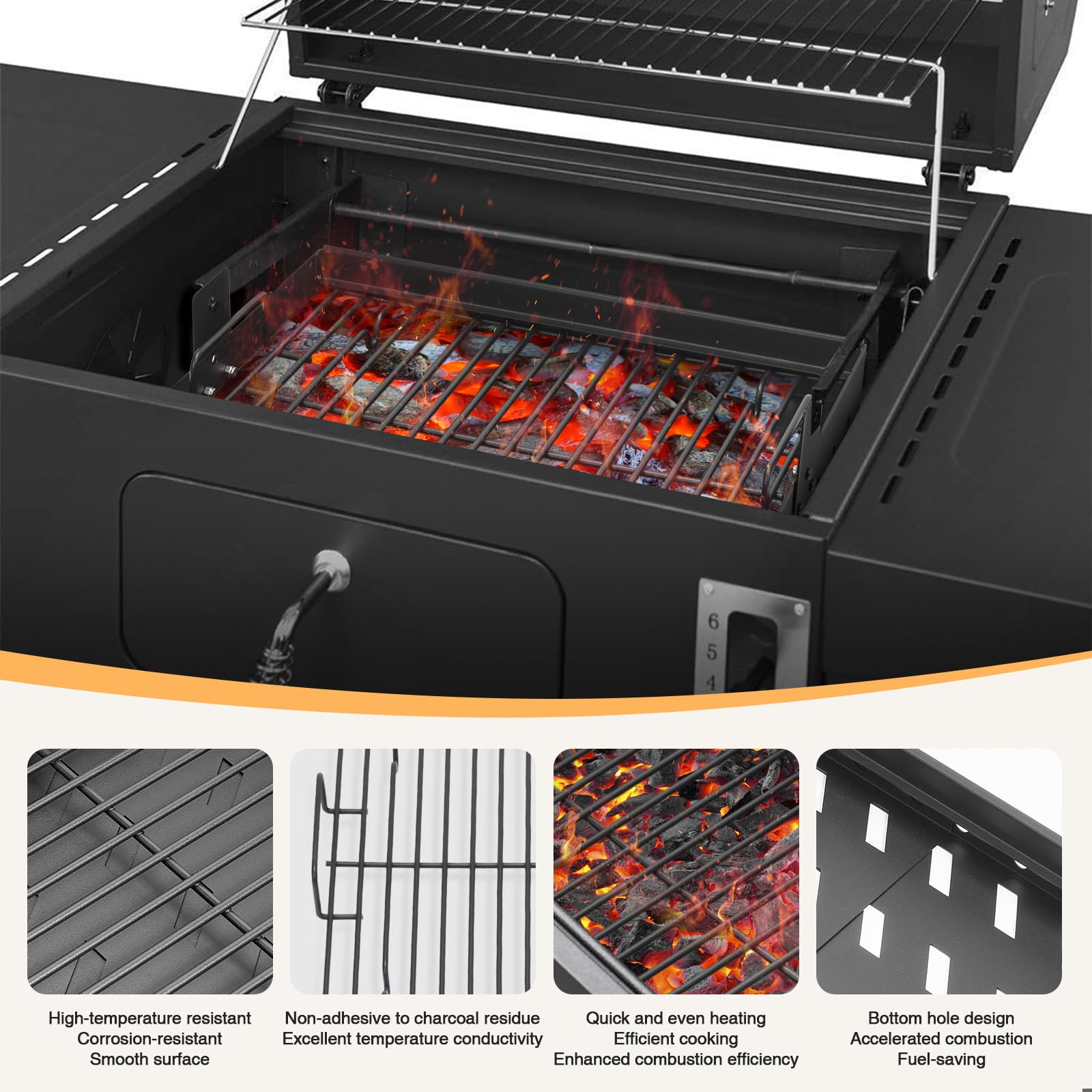 JCLMER retracted tray beside ruler showing compact storage benefit