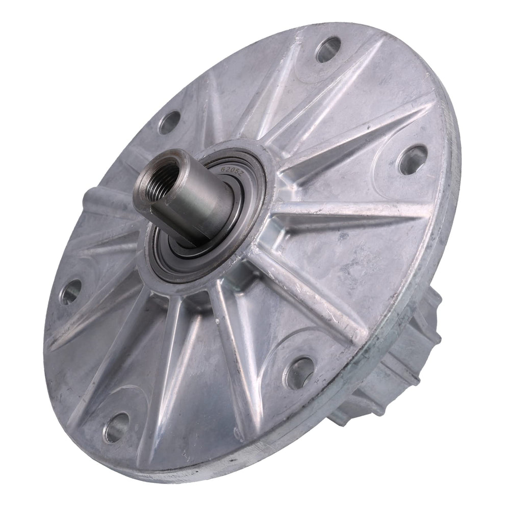 JDMSPEED spindle connected to pulley showing secure interface for efficient power transfer