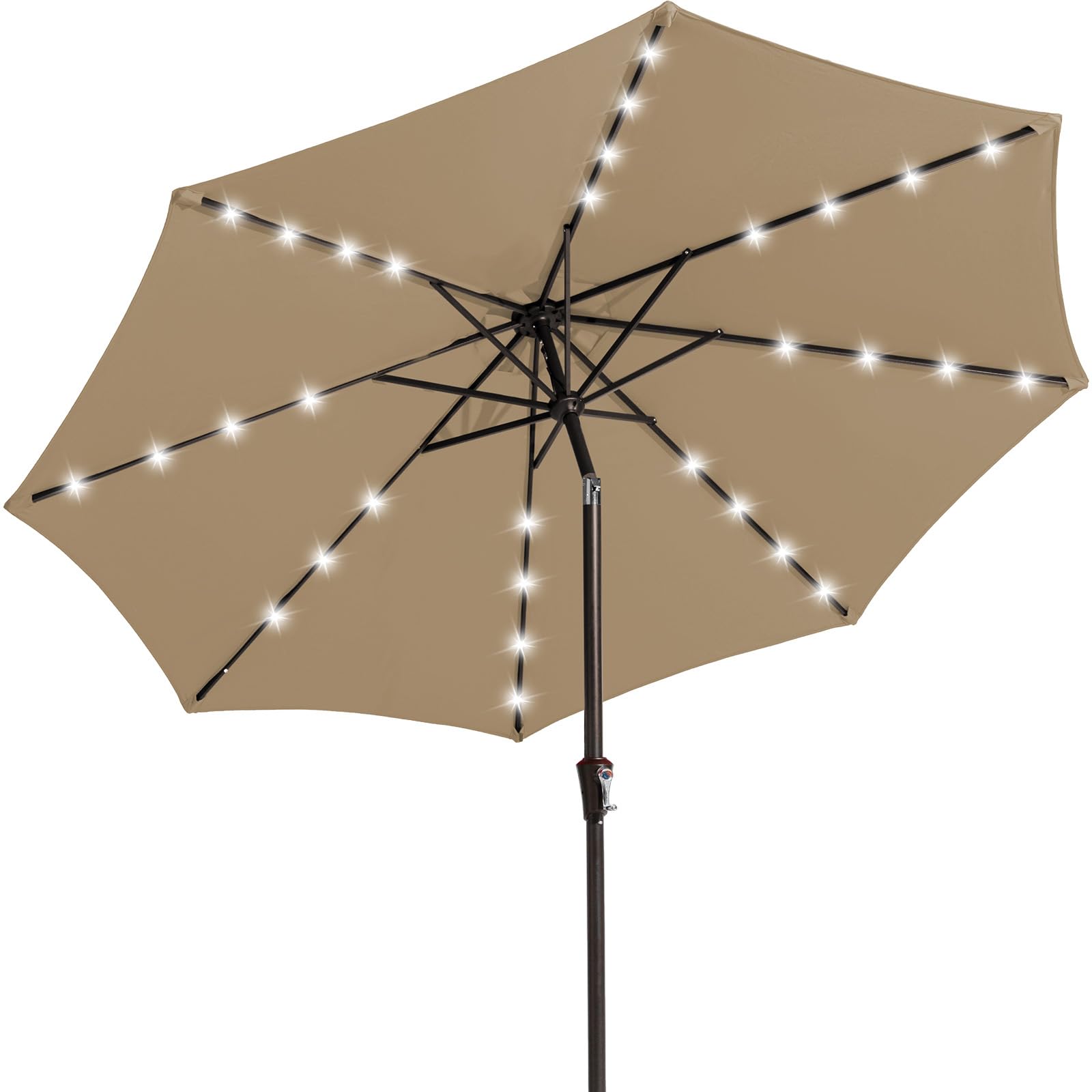 JEAREY front view of 9-foot umbrella showing wide shade and clean design