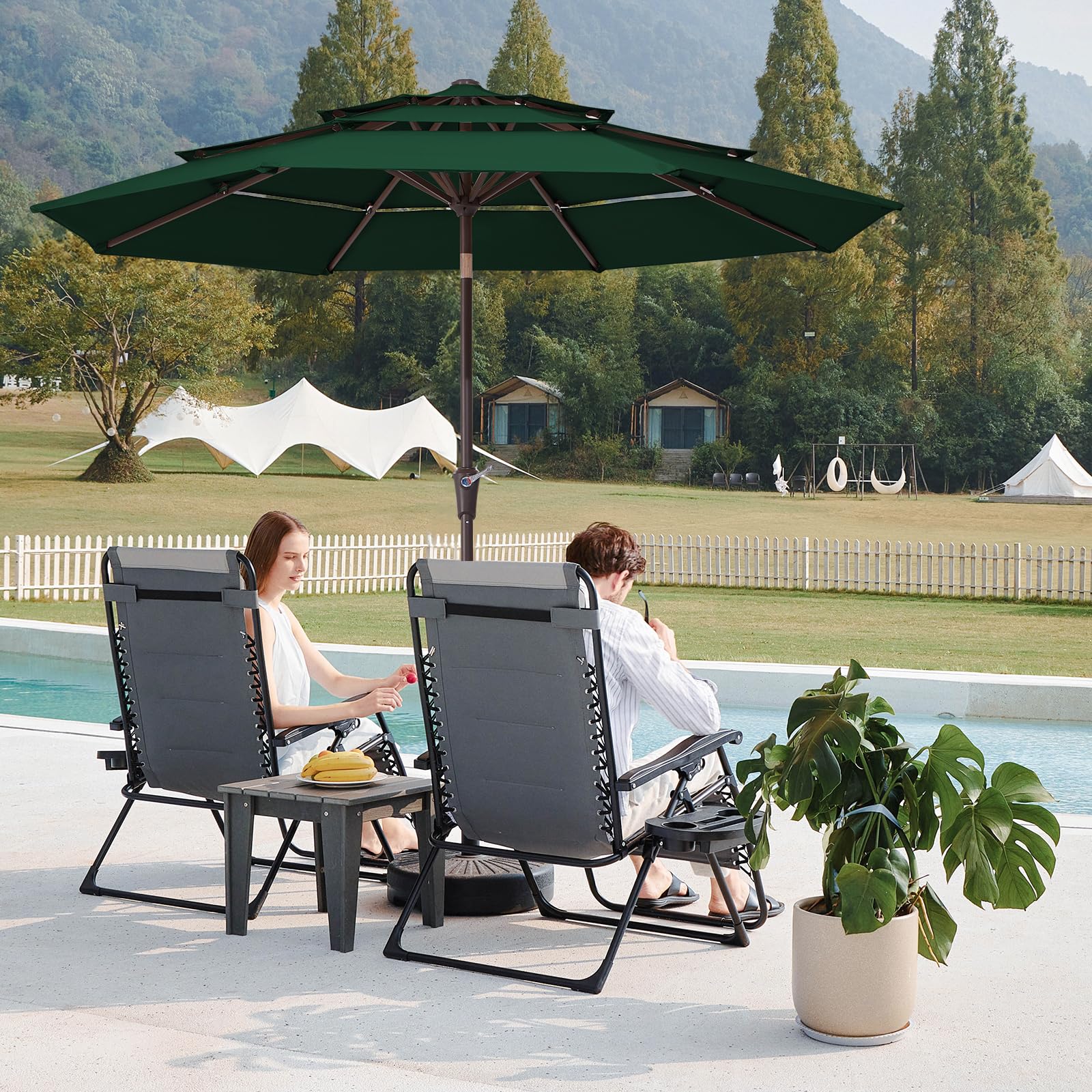 JEAREY powder-coated aluminum pole and eight ribs providing durable stable support