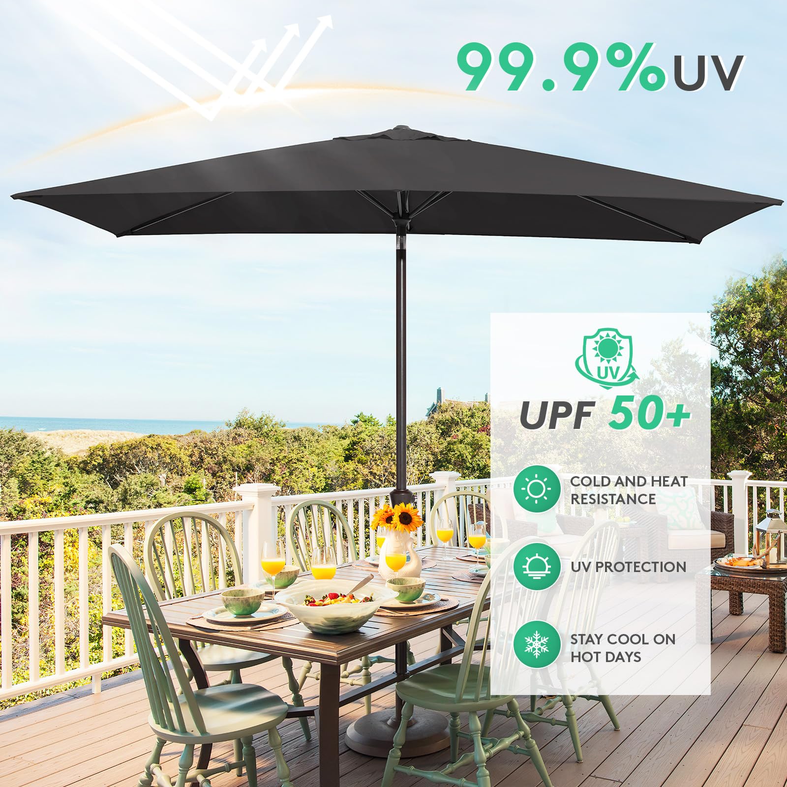 JEAREY ventilated canopy top displaying wind-release vent for improved stability