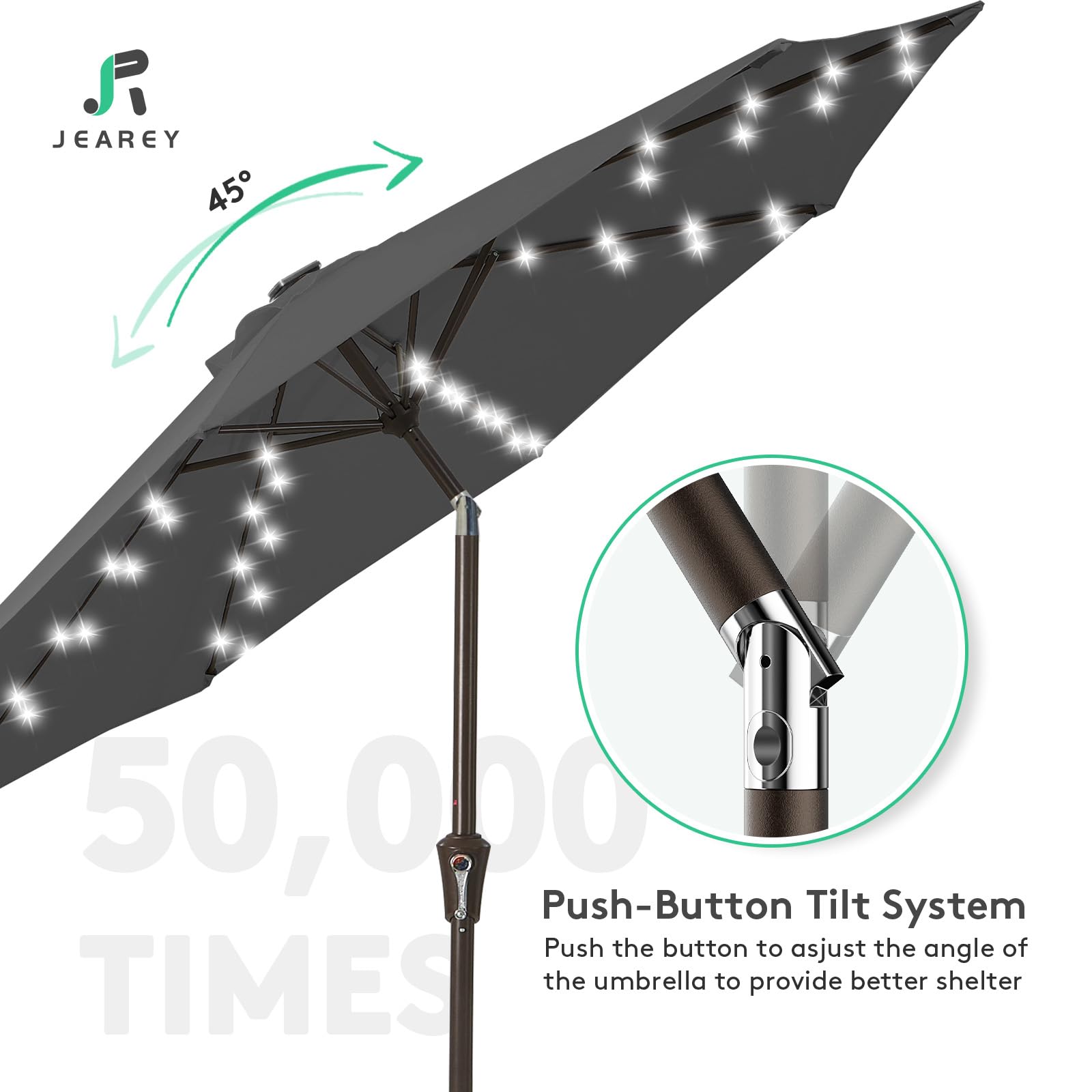 JEAREY canopy fabric texture highlighting waterproof and UV-resistant benefit