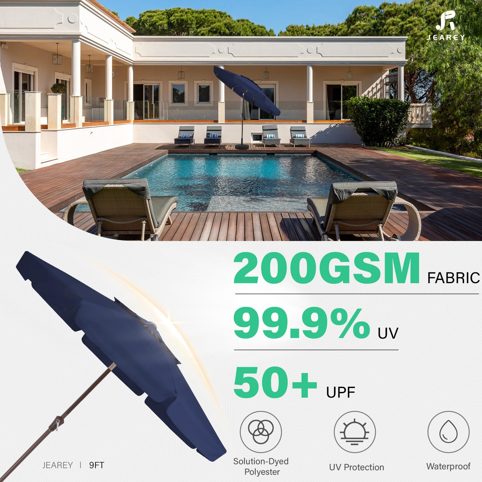 JEAREY crank and push-tilt mechanism close-up for effortless opening and angling