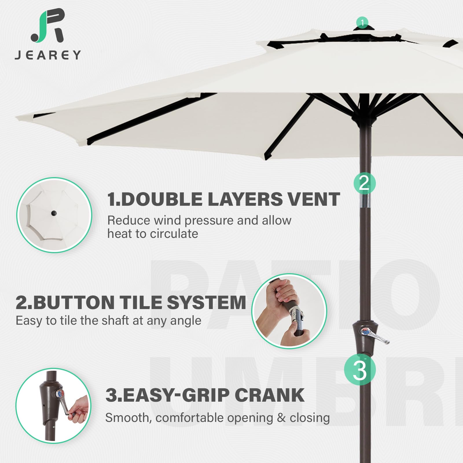 JEAREY crank handle in use for effortless opening and closing benefit