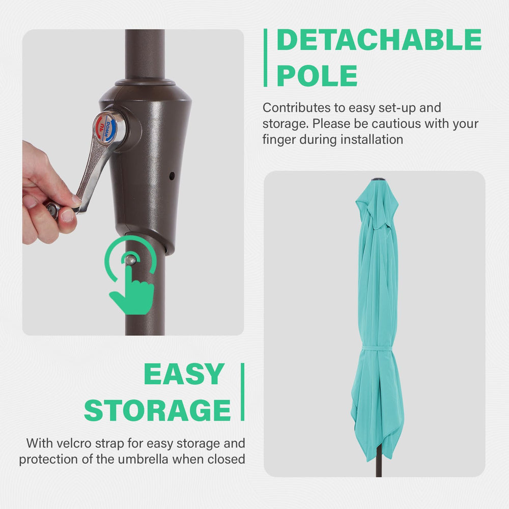 JEAREY crank and push-button tilt detail for easy opening and angle adjustment