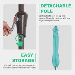 JEAREY crank and push-button tilt detail for easy opening and angle adjustment