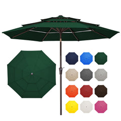 JEAREY dark green canopy front view showing full 9 ft coverage and stylish finish