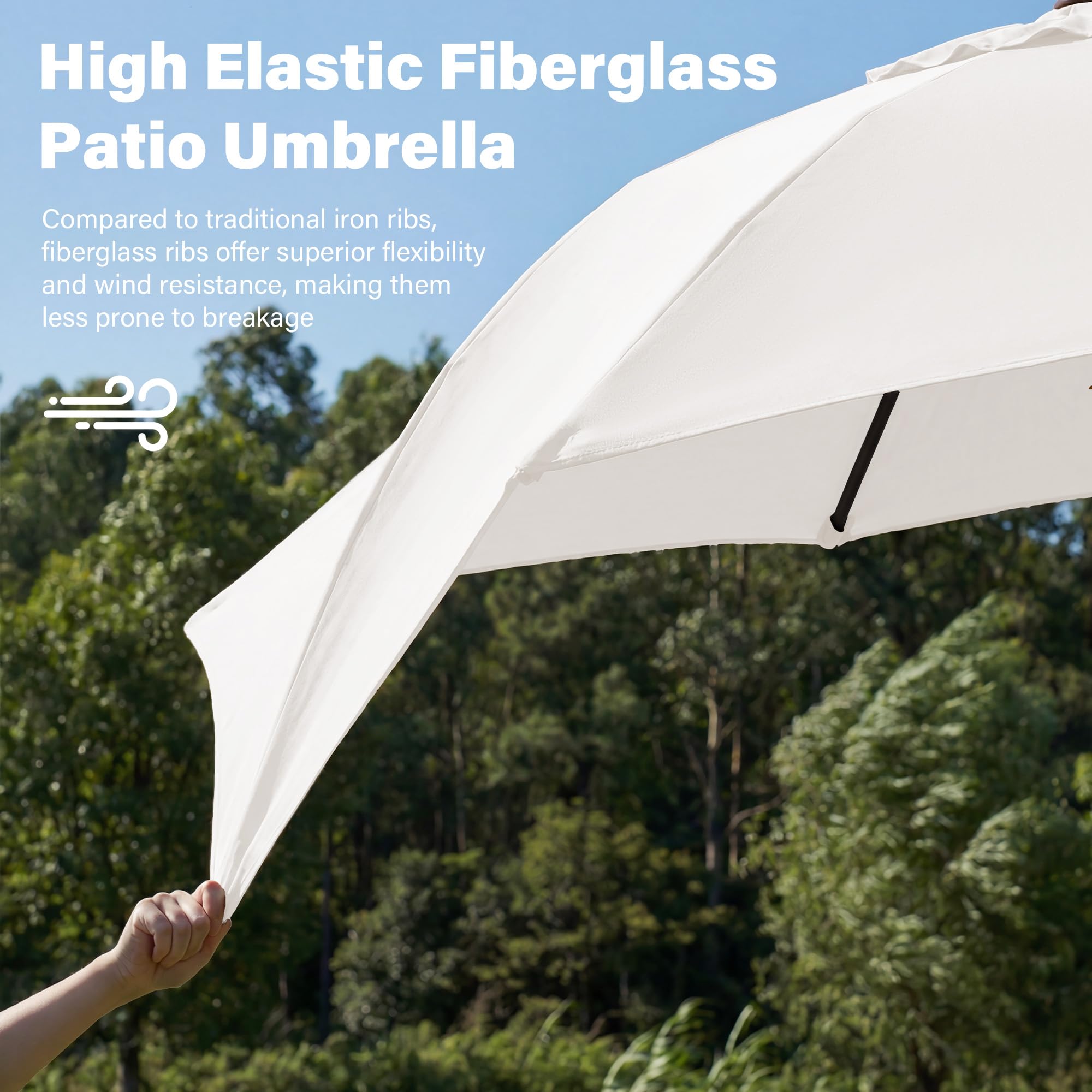 JEAREY close-up of fiberglass ribs showing durable, flexible support