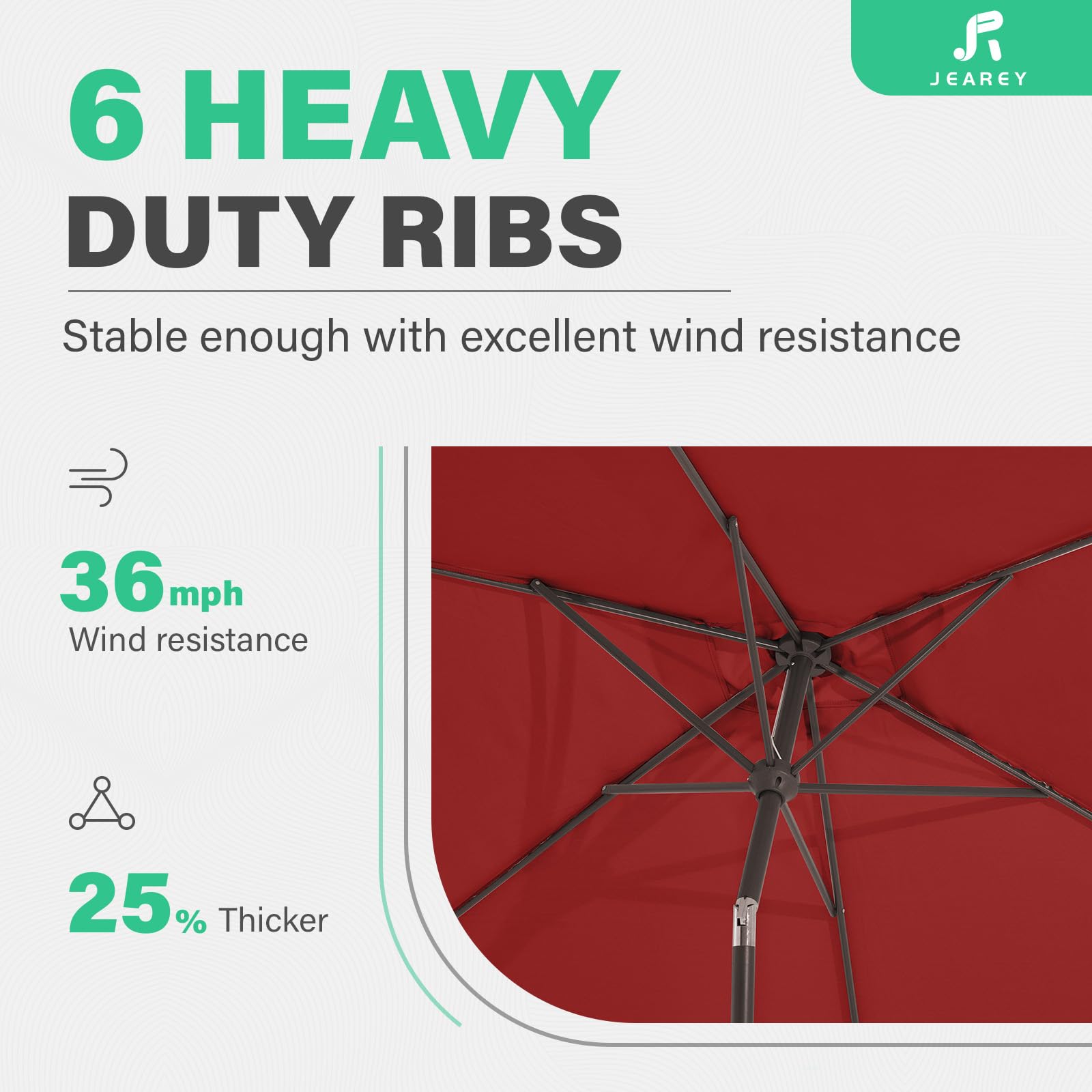 JEAREY folded umbrella profile illustrating compact storage advantage