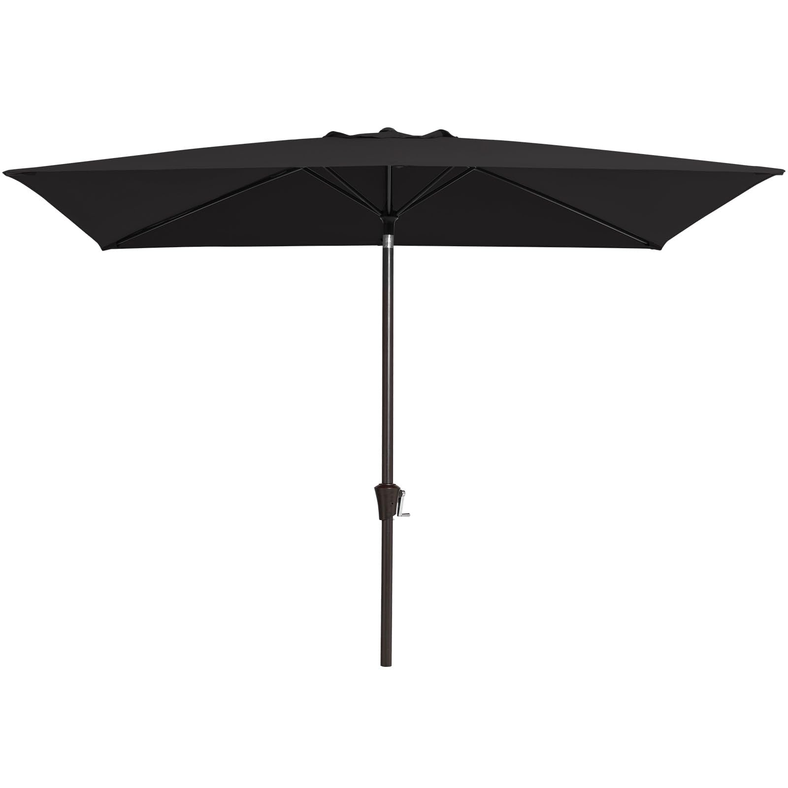 JEAREY black rectangular umbrella front view showing full coverage and stylish shade