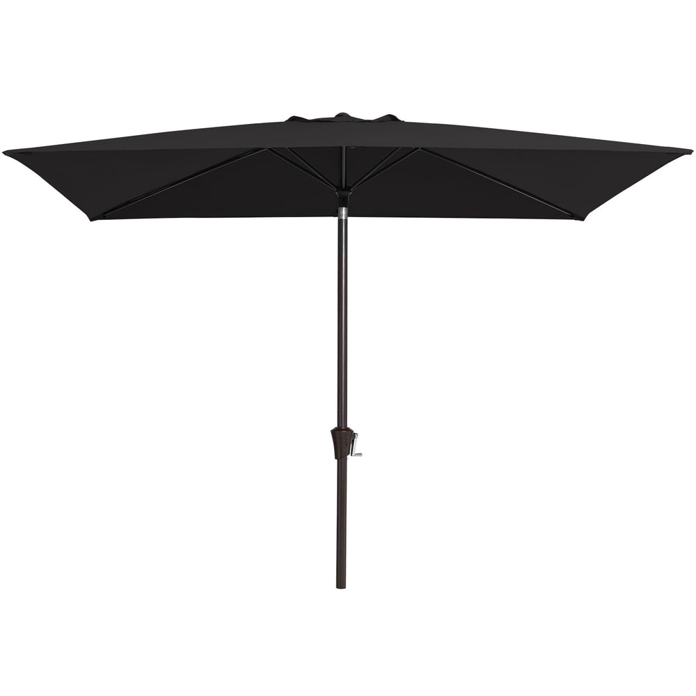 JEAREY black rectangular umbrella front view showing full coverage and stylish shade