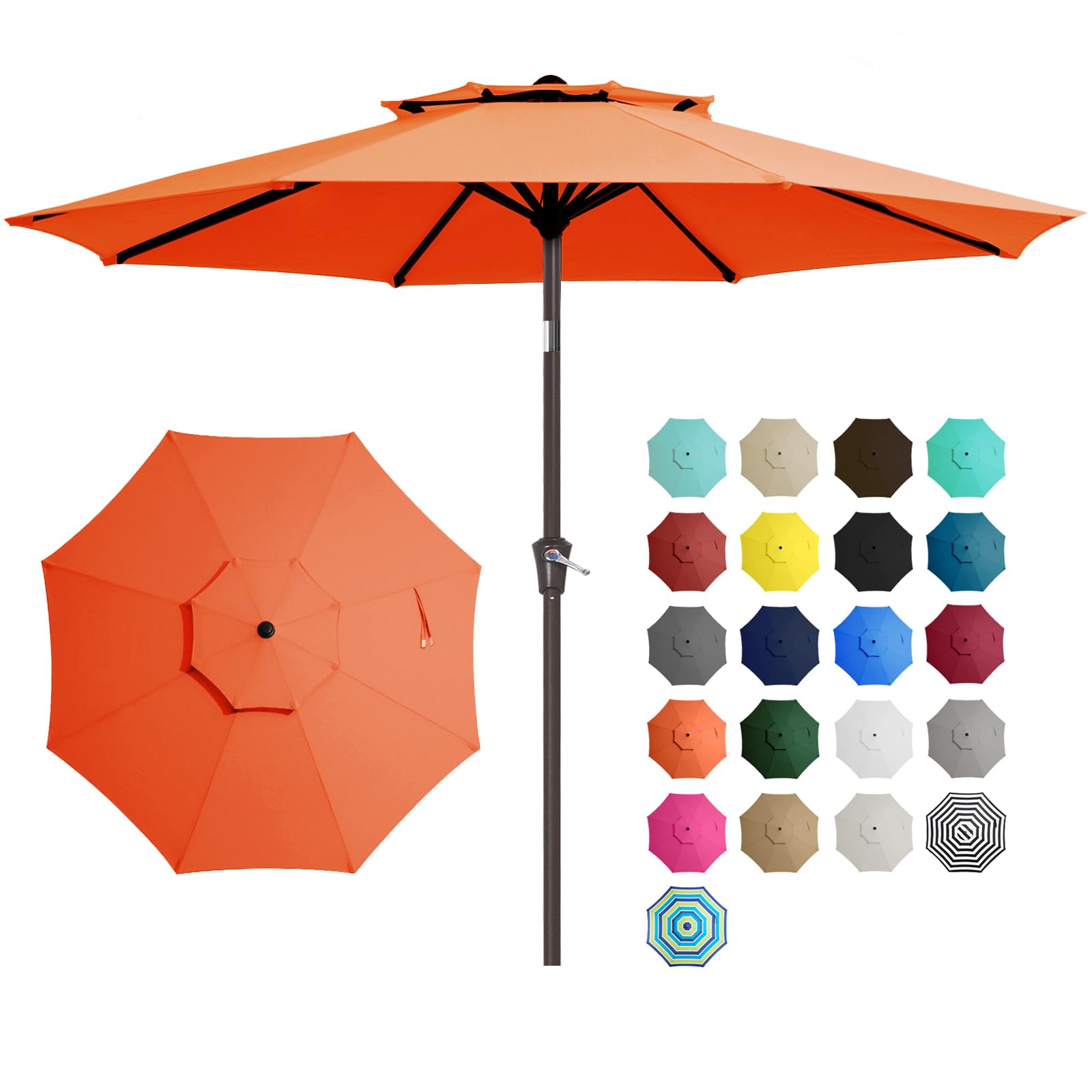 JEAREY front view of orange canopy showing generous shade and color