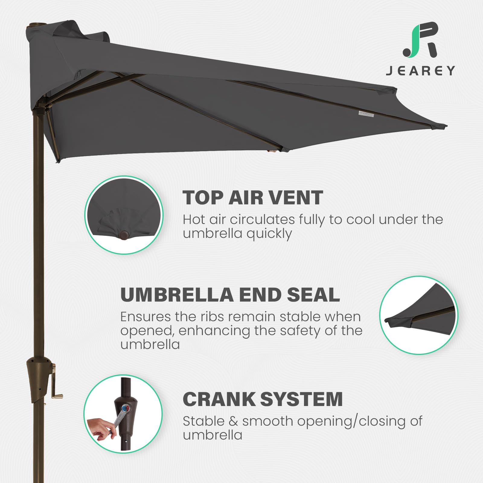 JEAREY iron ribs detail demonstrating sturdy frame support and durability